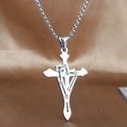 Stainless Steel Zodiac & Cross Necklace
