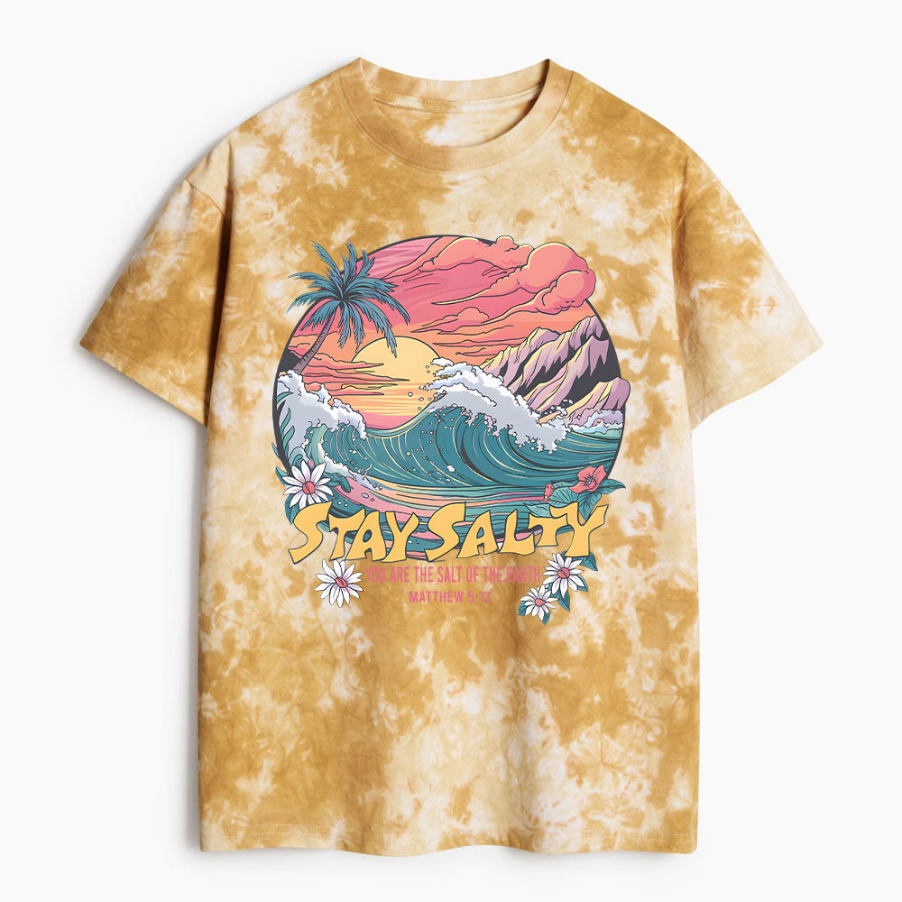 Stay Salty Christian Heavy Cotton Tie Dye T-Shirt