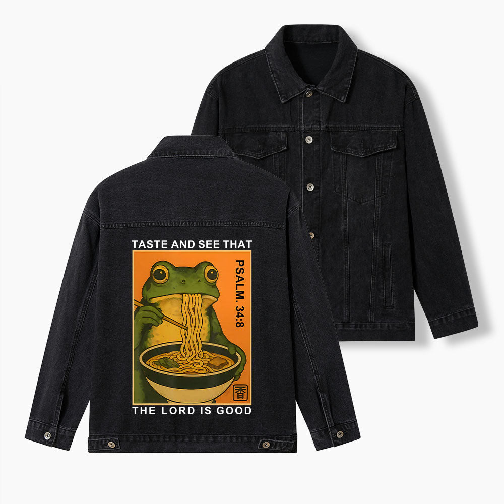 Taste And See That The Lord Is Good Christian Denim Jacket
