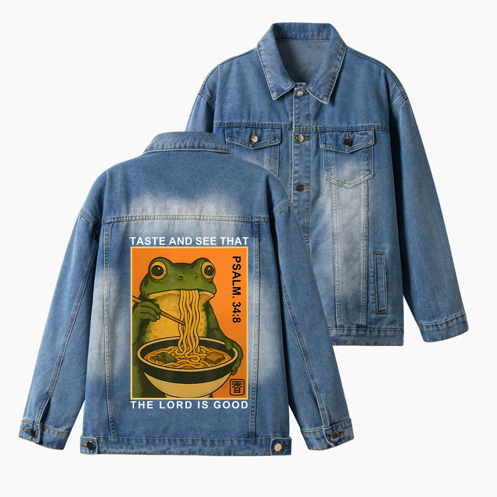 Taste And See That The Lord Is Good Christian Denim Jacket