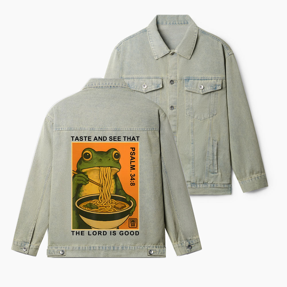 Taste And See That The Lord Is Good Christian Denim Jacket