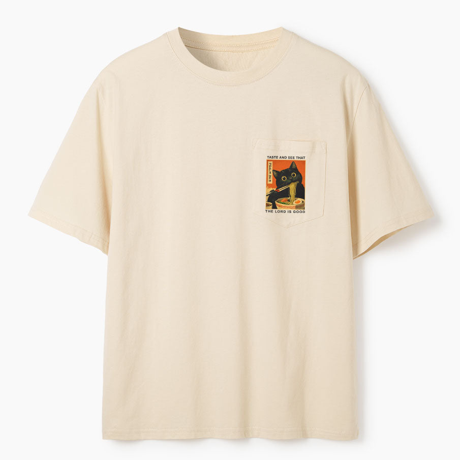 Taste And See That The Lord Is Good Christian Unisex Pocket T-Shirt