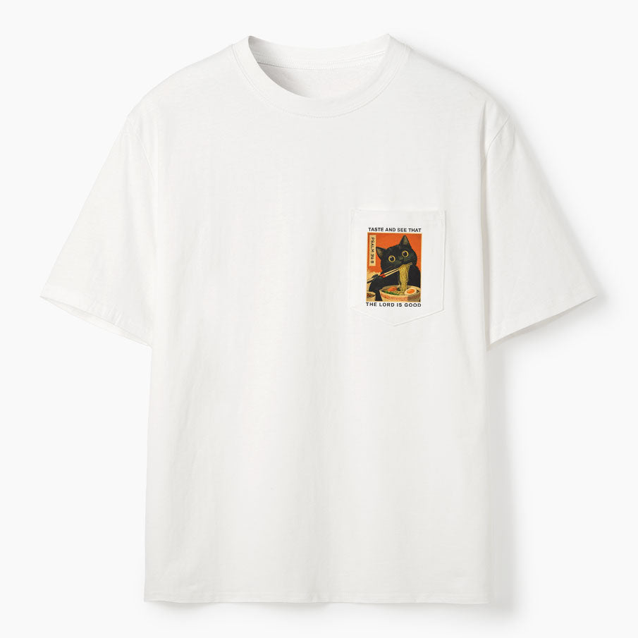 Taste And See That The Lord Is Good Christian Unisex Pocket T-Shirt