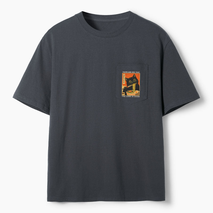 Taste And See That The Lord Is Good Christian Unisex Pocket T-Shirt
