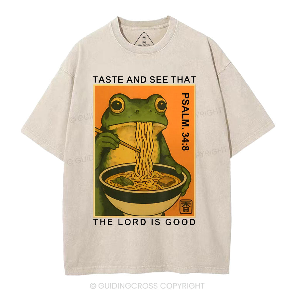 Taste And See That The Lord Is Good Christian Washed T-Shirt