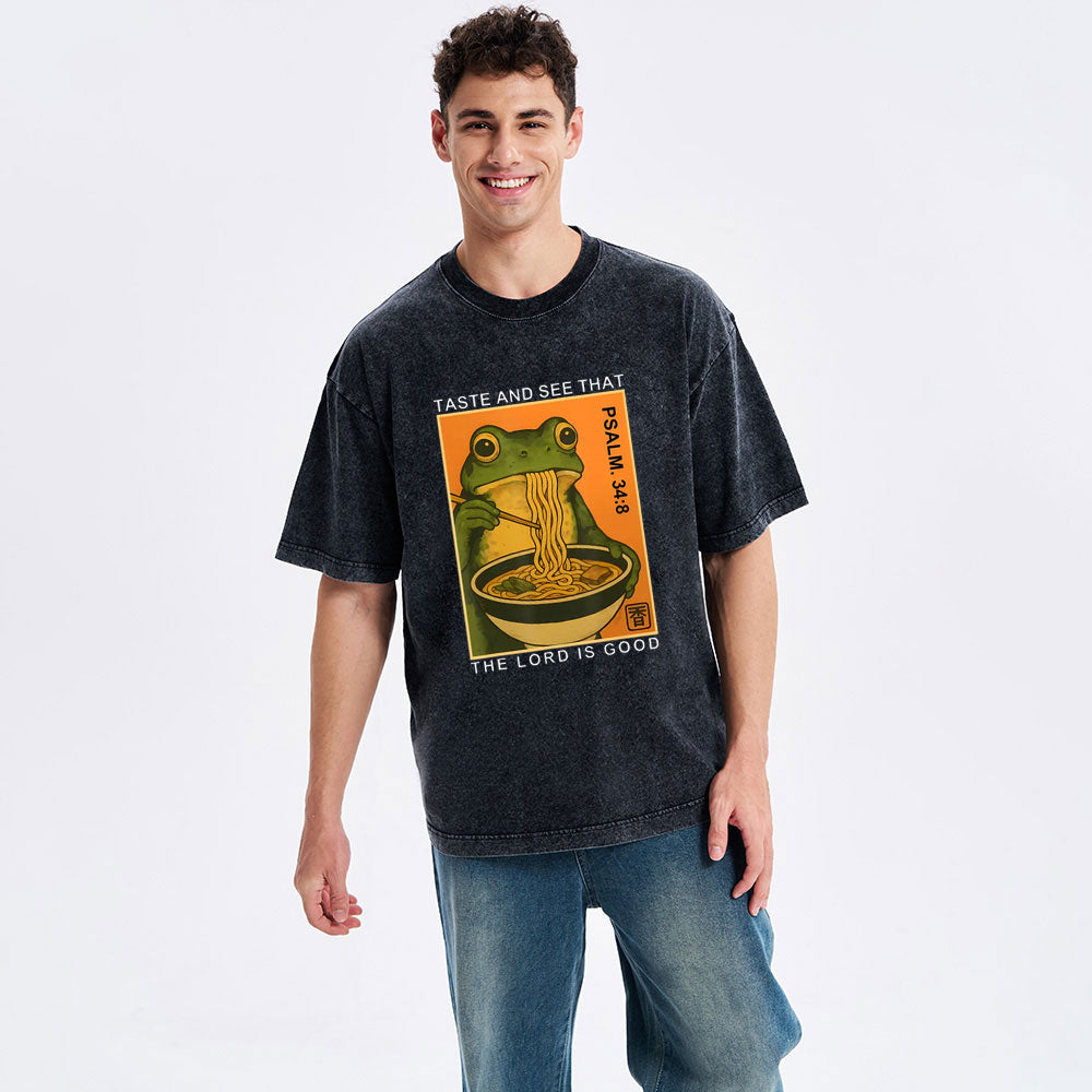 Taste And See That The Lord Is Good Christian Washed T-Shirt