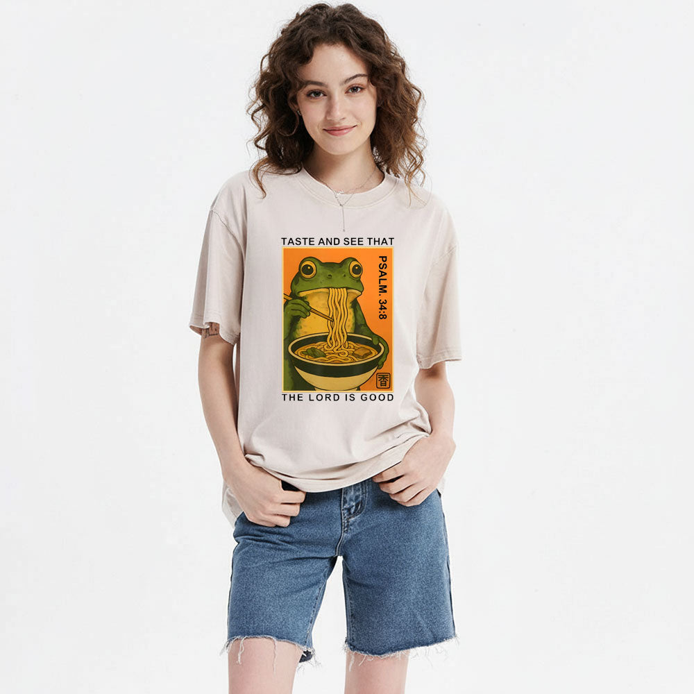 Taste And See That The Lord Is Good Christian Washed T-Shirt