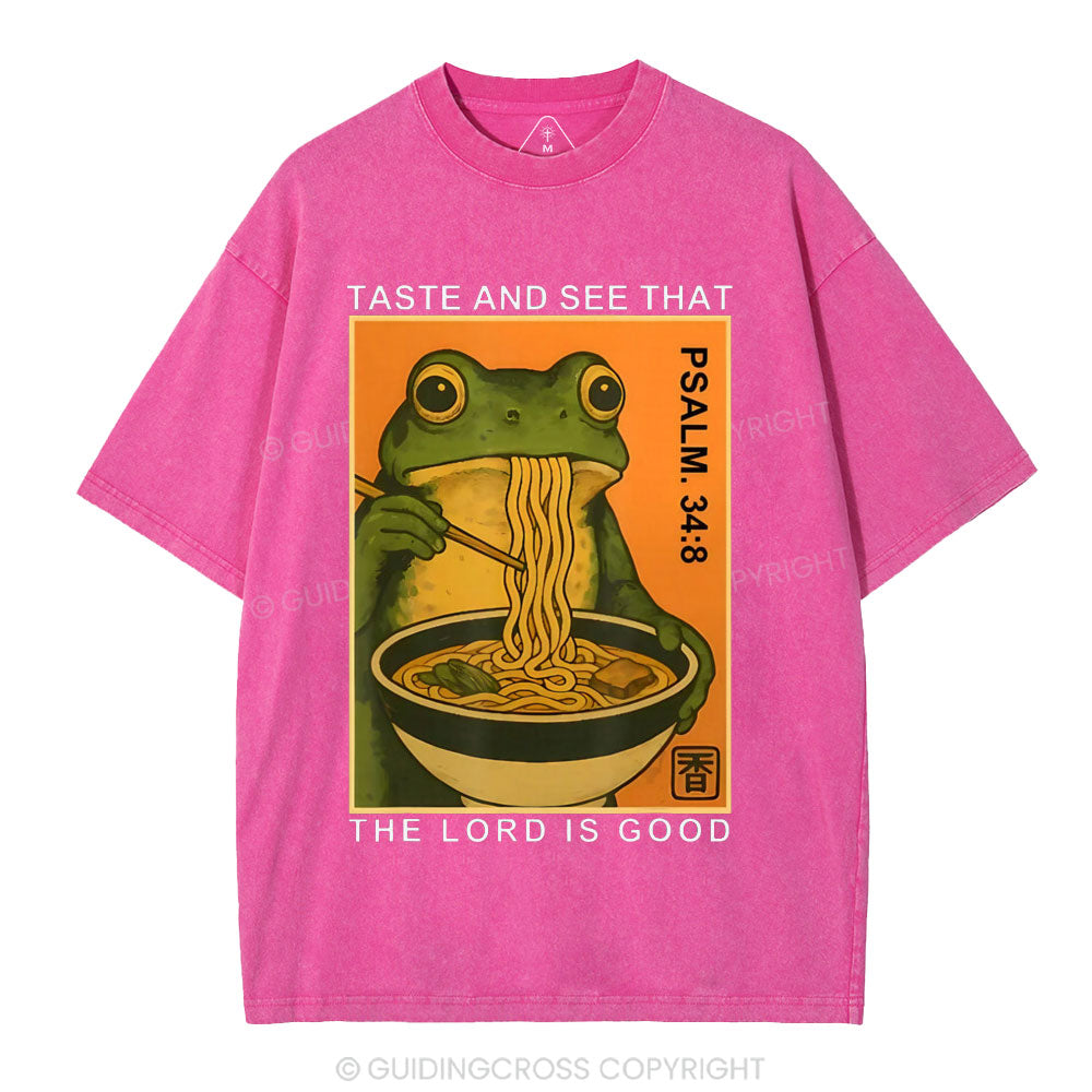 Taste And See That The Lord Is Good Christian Washed T-Shirt