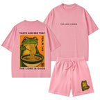 Taste And See That The Lord Is Good Christian Washed T-Shirt & Shorts