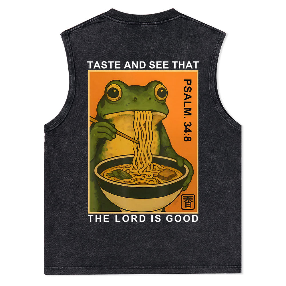 Taste And See That The Lord Is Good Christian Washed Tank Top