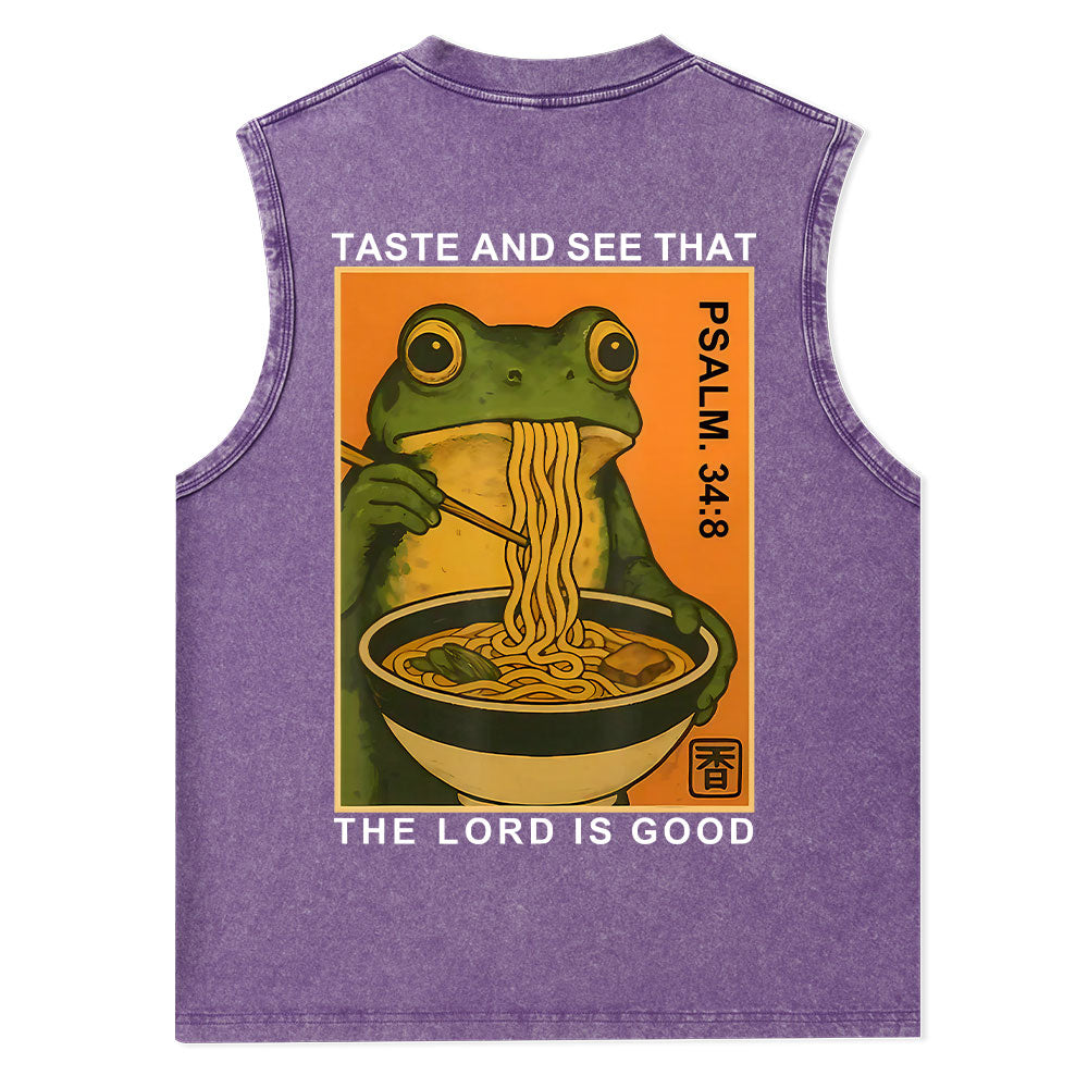 Taste And See That The Lord Is Good Christian Washed Tank Top
