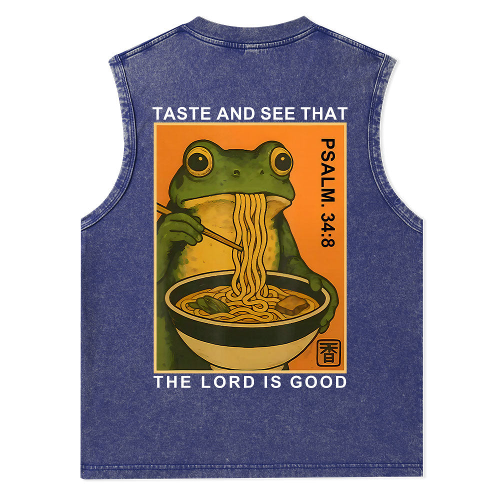 Taste And See That The Lord Is Good Christian Washed Tank Top