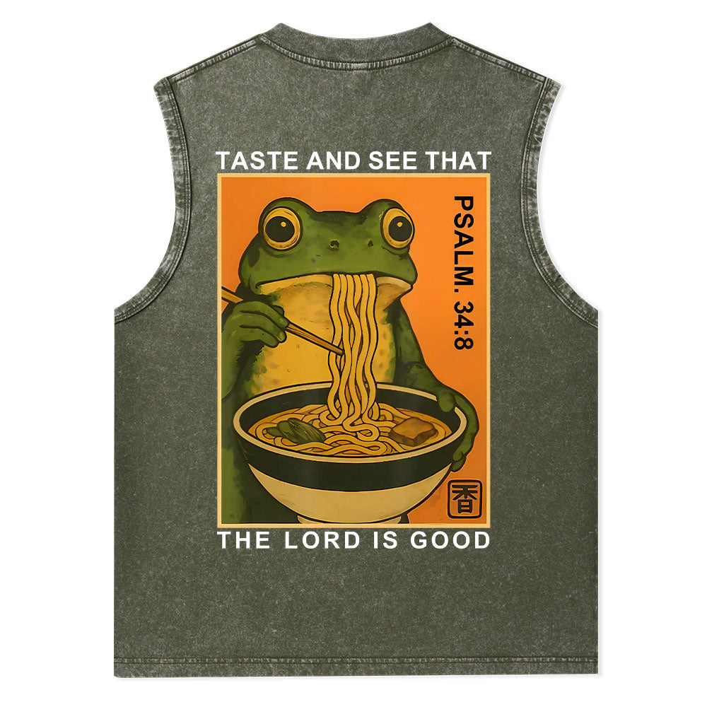 Taste And See That The Lord Is Good Christian Washed Tank Top