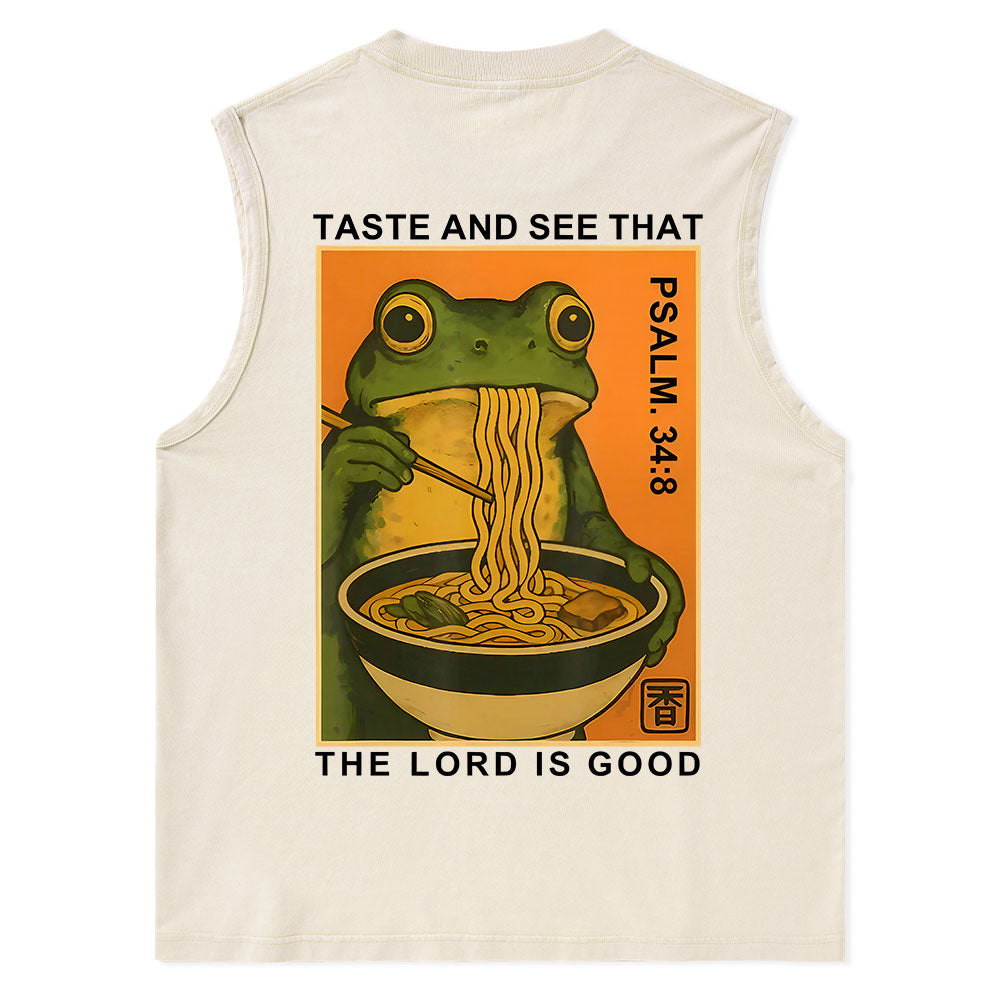 Taste And See That The Lord Is Good Christian Washed Tank Top