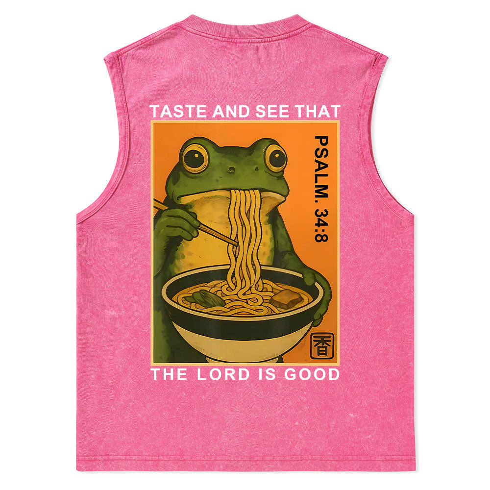 Taste And See That The Lord Is Good Christian Washed Tank Top