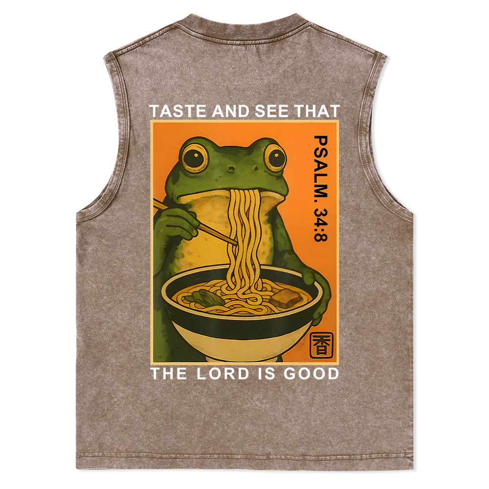 Taste And See That The Lord Is Good Christian Washed Tank Top