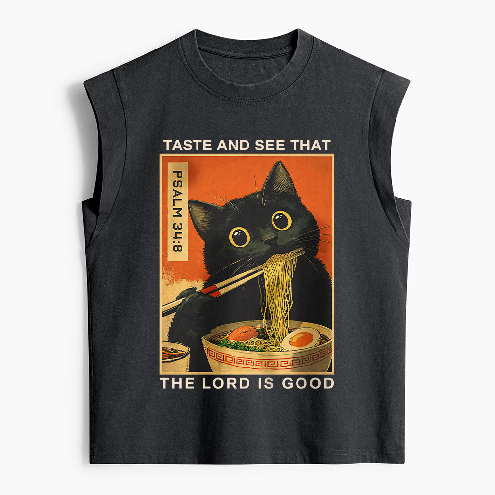Taste And See That The Lord Is Good Christian Women's Washed Tank Top