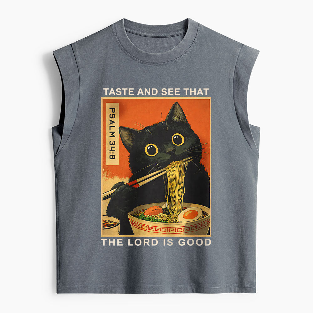 Taste And See That The Lord Is Good Christian Women's Washed Tank Top