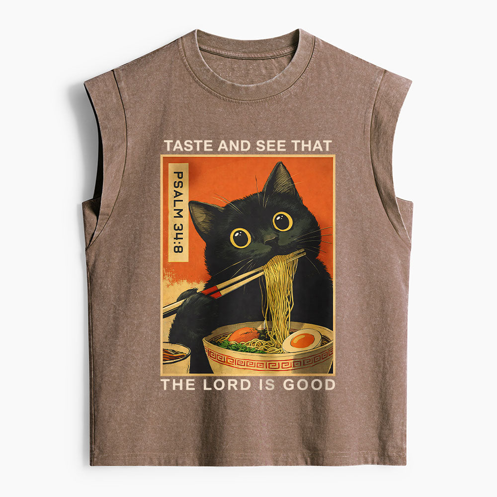 Taste And See That The Lord Is Good Christian Women's Washed Tank Top