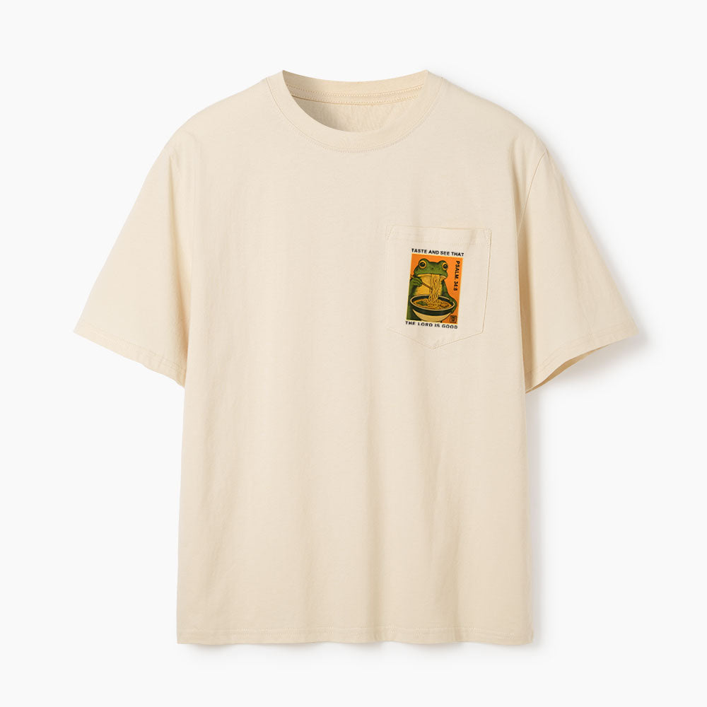 Taste And See The Lord Is  Good Christian Unisex Pocket T-Shirt