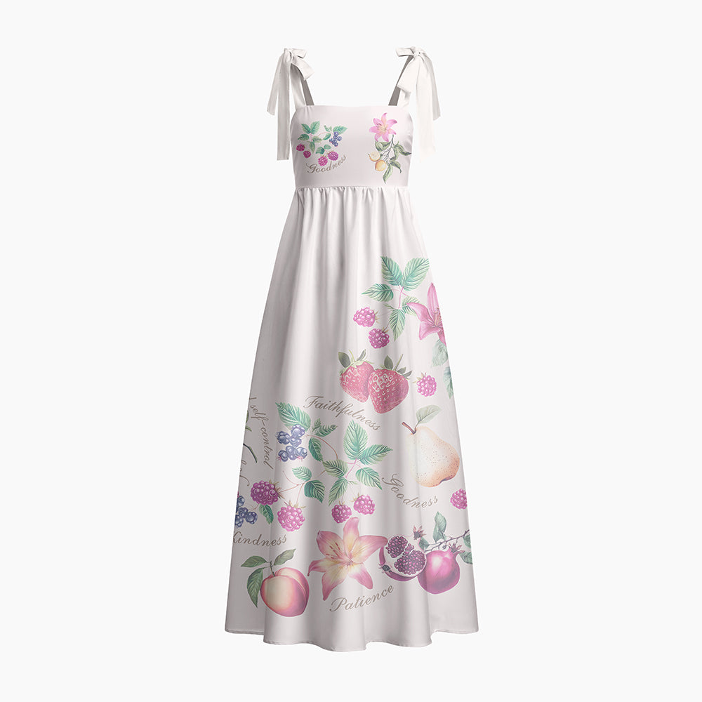 Fruit Of The Spirit Chrisitan Tie Shoulder Maxi Dress