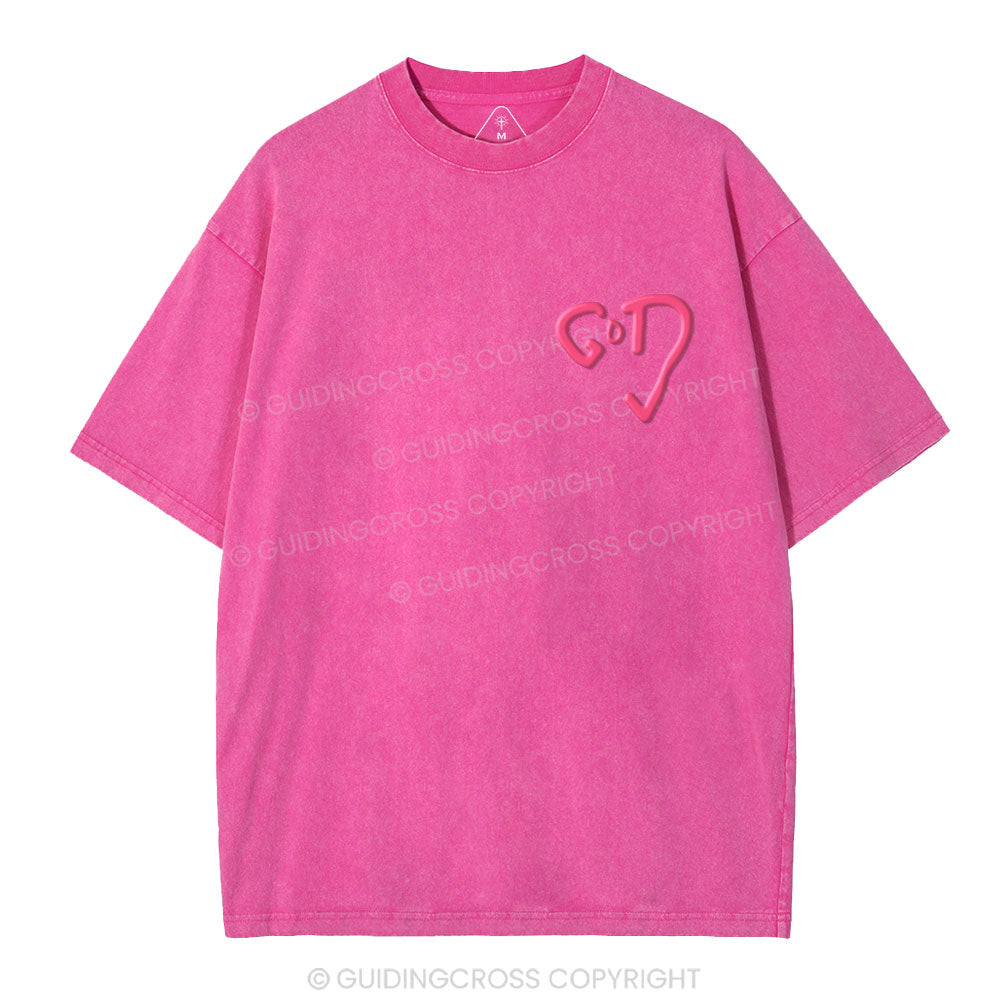 The God Christian Puff Printed Washed T-Shirt