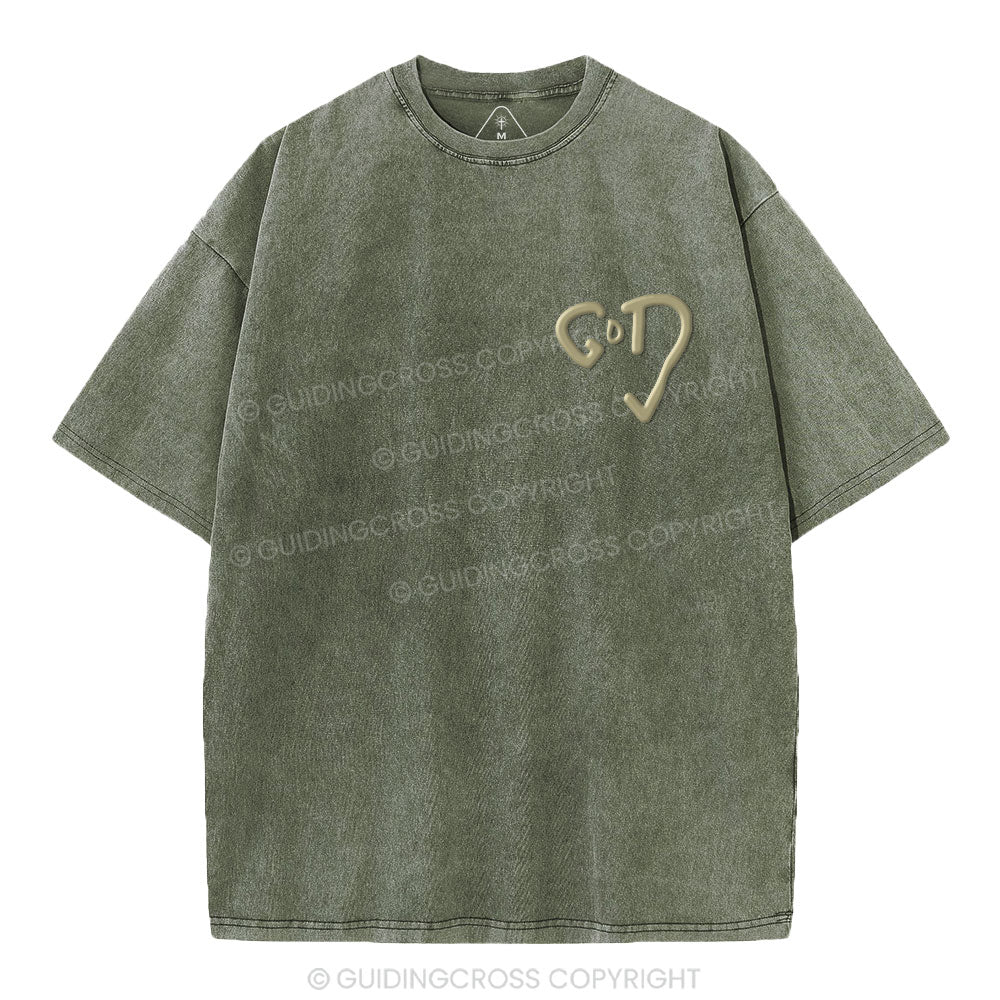 The God Christian Puff Printed Washed T-Shirt