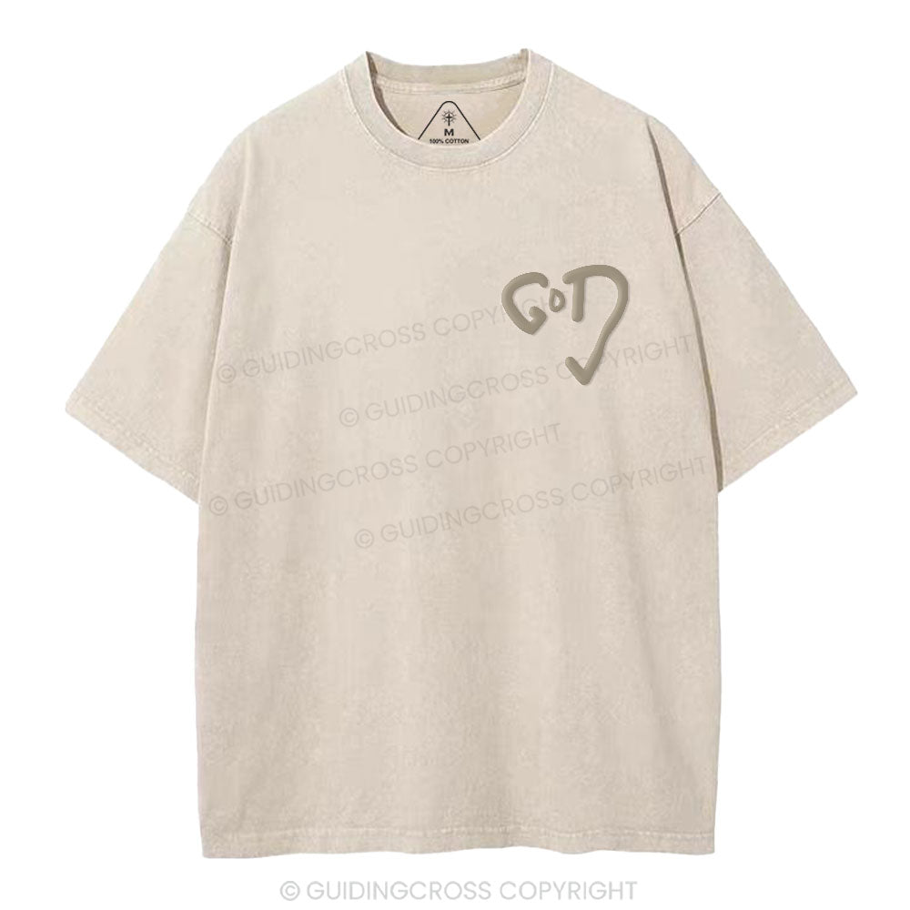 The God Christian Puff Printed Washed T-Shirt