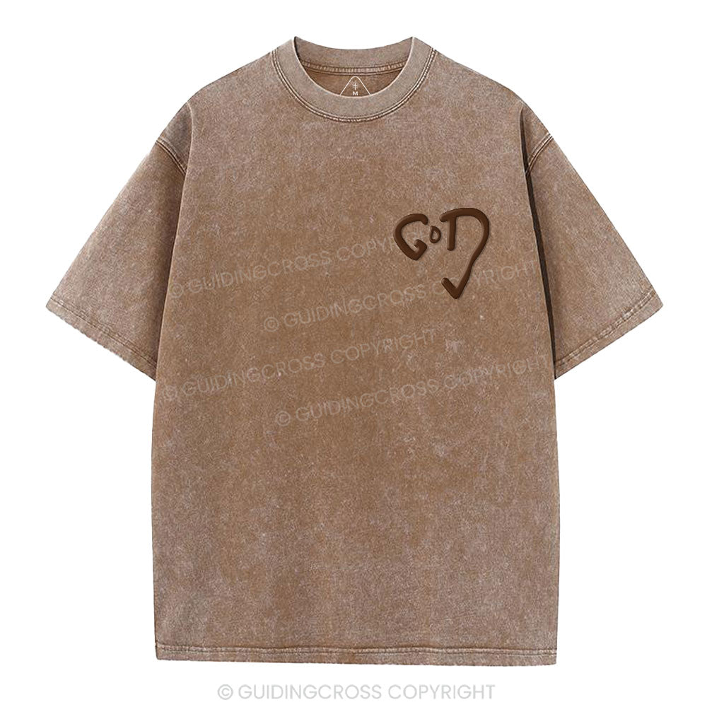 The God Christian Puff Printed Washed T-Shirt
