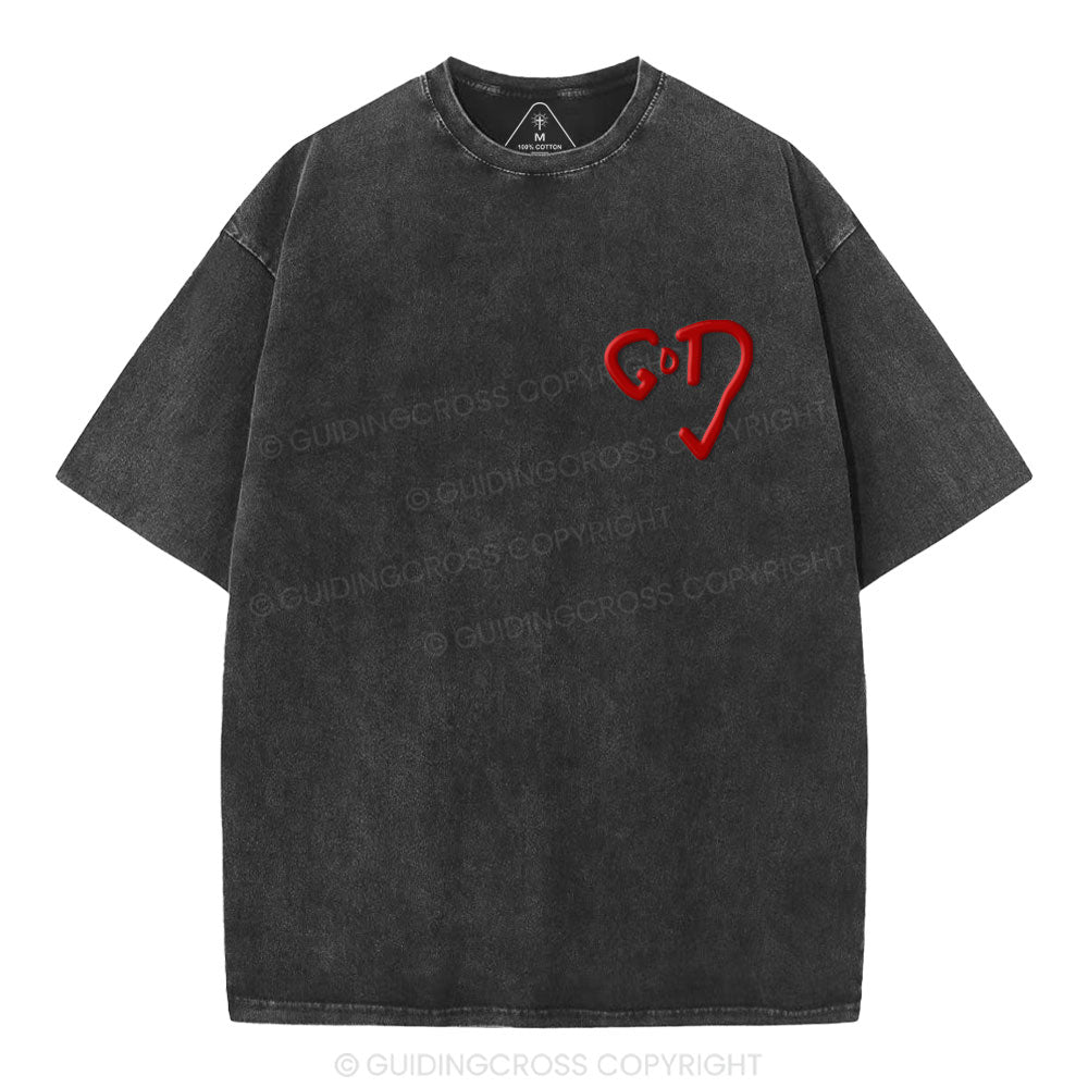 The God Christian Puff Printed Washed T-Shirt