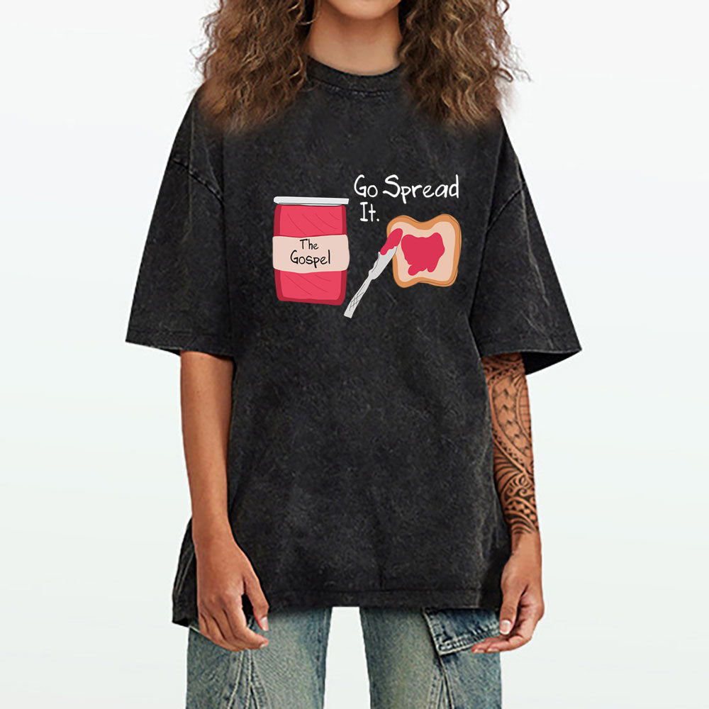 The Gospel Go Spread It Christian Washed T-Shirt