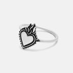 The Heart of Flames Christian 925 Sterling Silver Ring