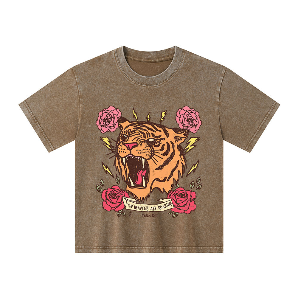 The Heavens Are Roaring Christian Kid Washed T-Shirt