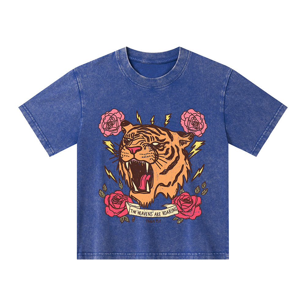 The Heavens Are Roaring Christian Kid Washed T-Shirt