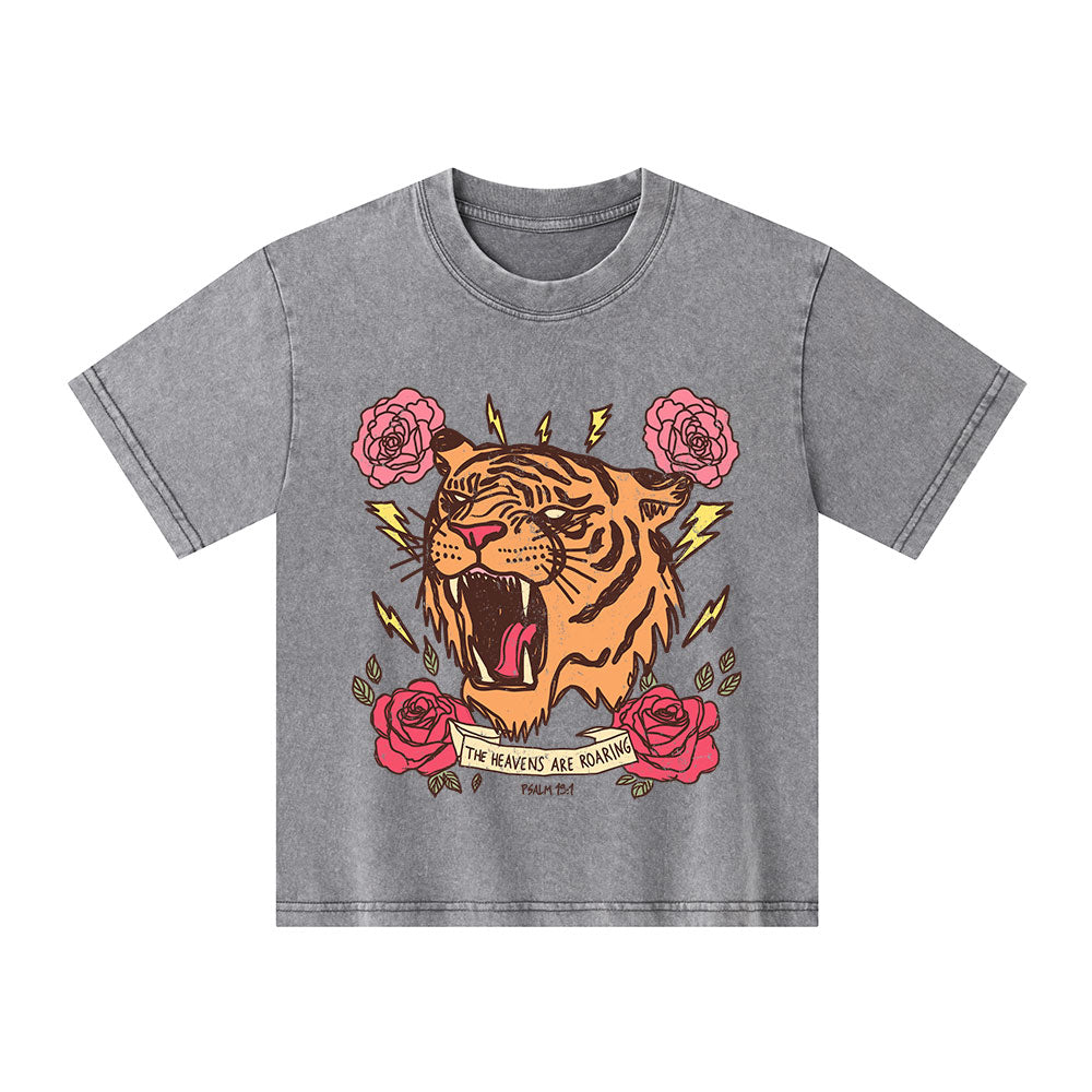 The Heavens Are Roaring Christian Kid Washed T-Shirt