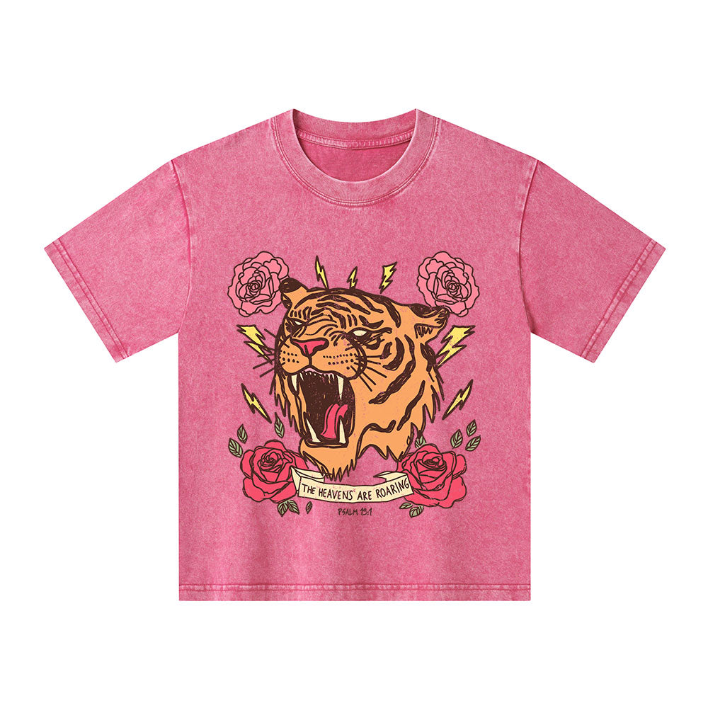 The Heavens Are Roaring Christian Kid Washed T-Shirt