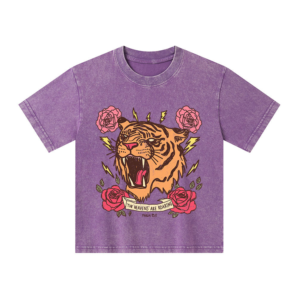 The Heavens Are Roaring Christian Kid Washed T-Shirt