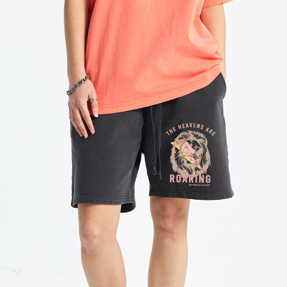 The Heavens Are Roaring Christian Washed Shorts