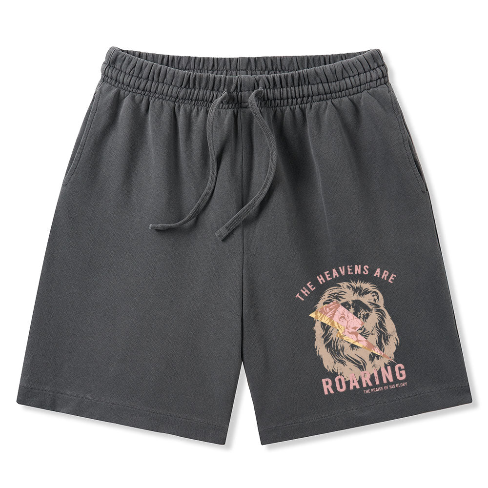 The Heavens Are Roaring Christian Washed Shorts
