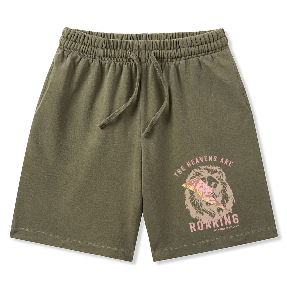 The Heavens Are Roaring Christian Washed Shorts