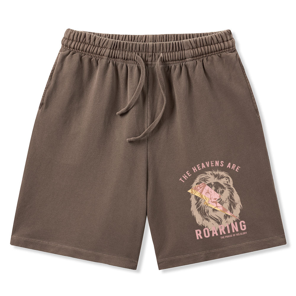 The Heavens Are Roaring Christian Washed Shorts