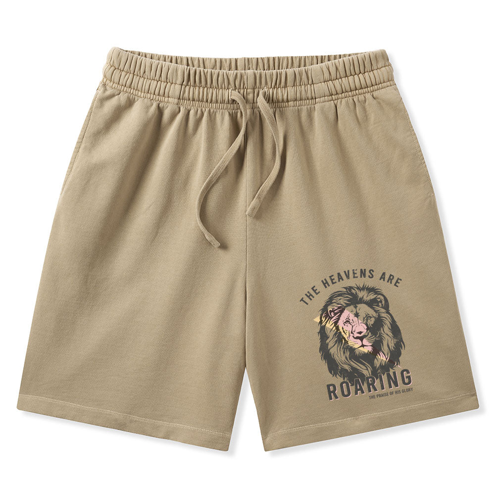 The Heavens Are Roaring Christian Washed Shorts