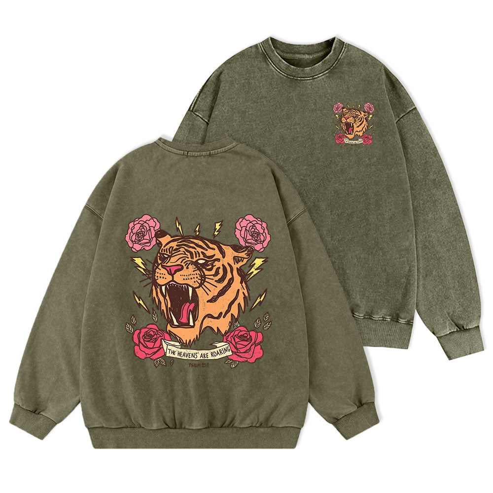 The Heavens Are Roaring Christian Washed Sweatshirt