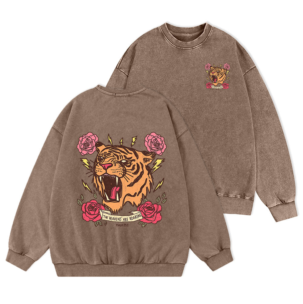 The Heavens Are Roaring Christian Washed Sweatshirt