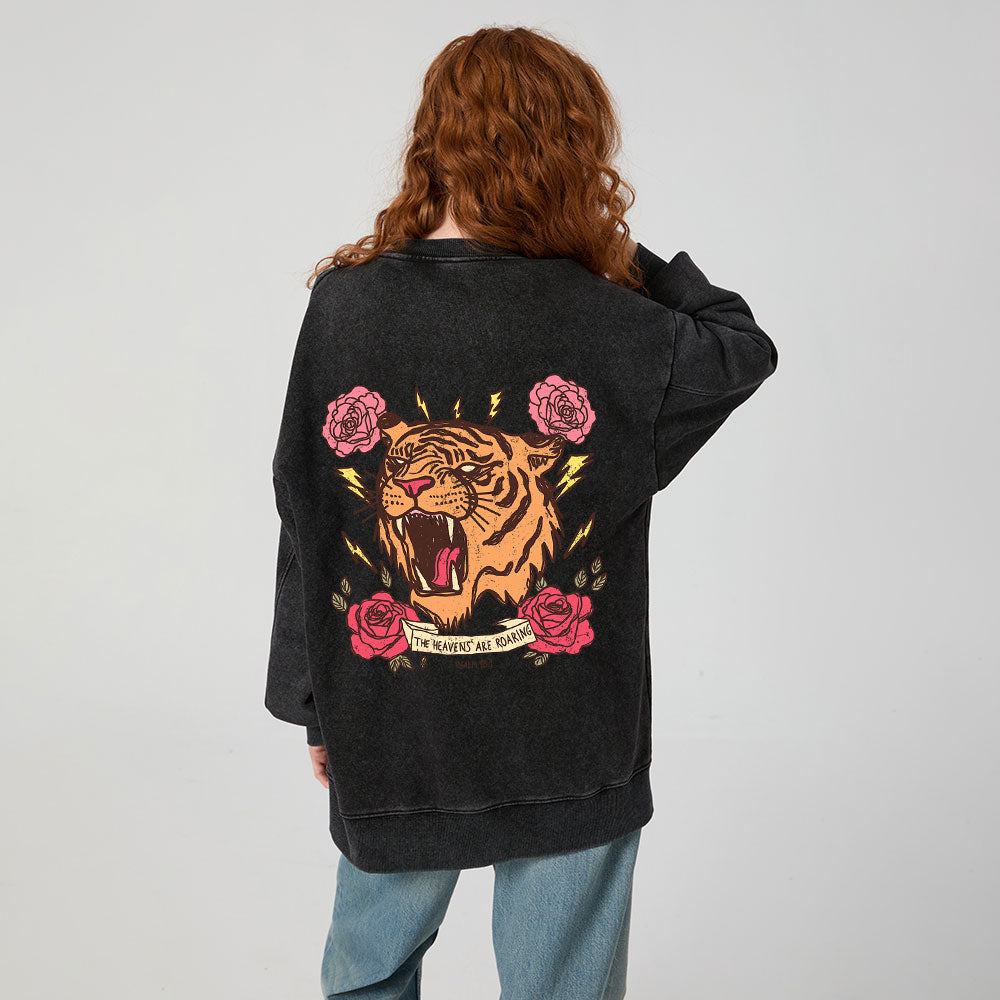 The Heavens Are Roaring Christian Washed Sweatshirt