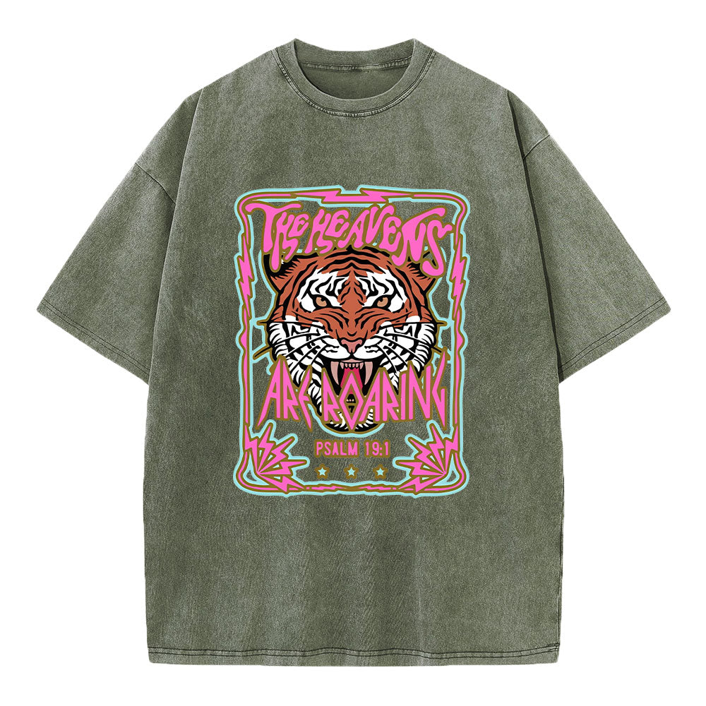 The Heavens Are Roaring Christian Washed T-Shirt