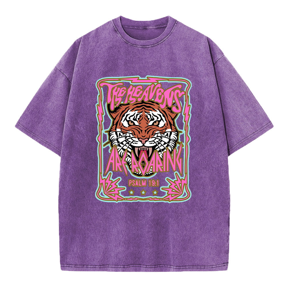 The Heavens Are Roaring Christian Washed T-Shirt