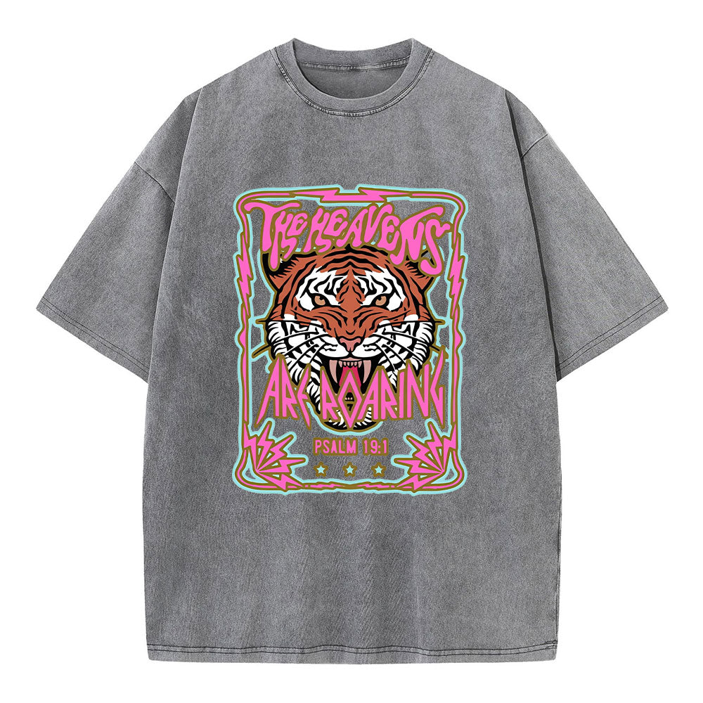 The Heavens Are Roaring Christian Washed T-Shirt