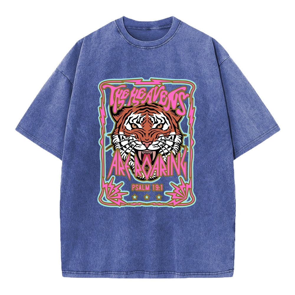 The Heavens Are Roaring Christian Washed T-Shirt