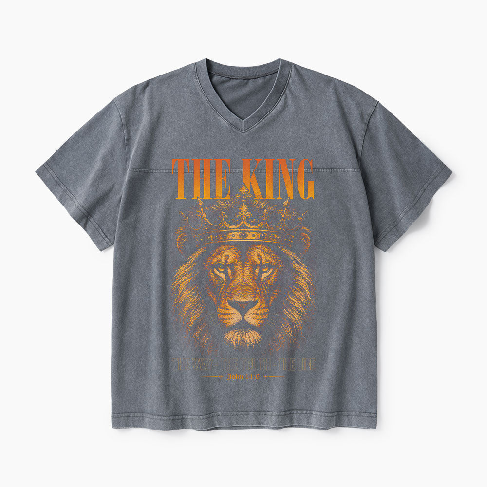 The King Christian Washed V-Neck T-Shirt